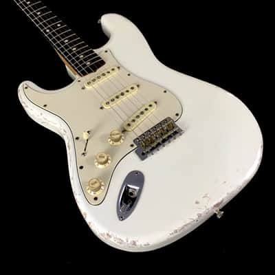 LEFTY! Boutique Reverse ST62 Hendrix Olympic White Nitro Strat Wildwood Custom Relic Guitar Lefty 6.9 lb HSC image 4
