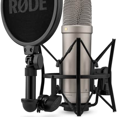 RODE NT1 5th Generation Large-Diaphragm Studio Condenser Microphone with 32-Bit Float Digital Output and XLR and USB Connectivity (Silver) image 1