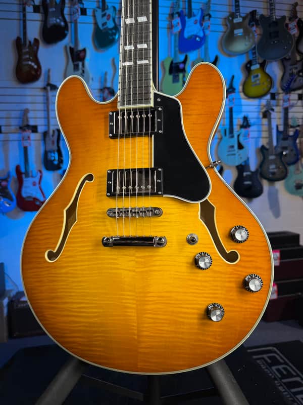 Eastman Guitars T486-GB Thinline Semi-hollowbody Electric Guitar - Goldburst, w Case, Free Plek! 822 image 1