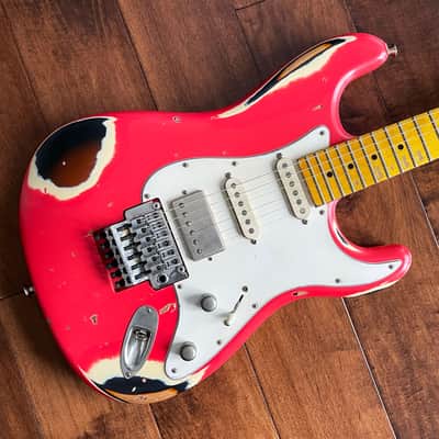 Nash Guitars Model S-81/HSS Fiesta Red Over Sunburst Maple Neck VSN121 image 7