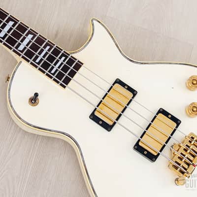 2002 Greco LGB-90 Full Scale LP Custom Bass Pearl White, Japan Fujigen image 7