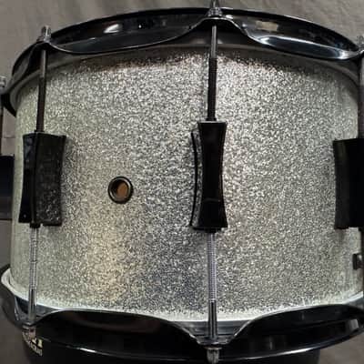 Pork Pie Little Squealer 8x14" Maple Snare Drum 2007 - 2010 - Silver Sparkle with Black Hardware image 5