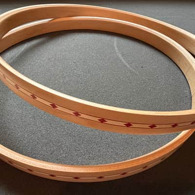Craviotto 12" Wood Hoops with Red Inlay image 1