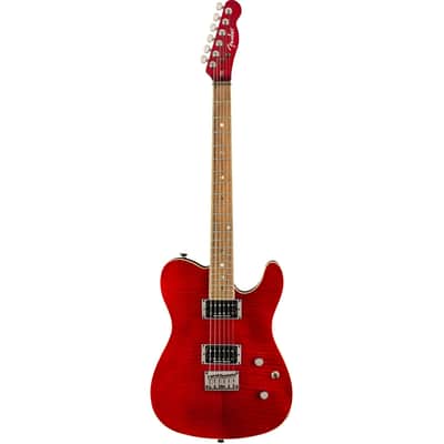 Fender Special Edition Custom Telecaster Flame Maple Top w/ Seymour Duncan Humbuckers - Crimson Red Transparent image 3