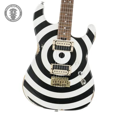 New Jackson Custom Shop Thunder Mod Brass Trem San Dimas Nitro Relic White With Black Bullseye TRG Exclusive