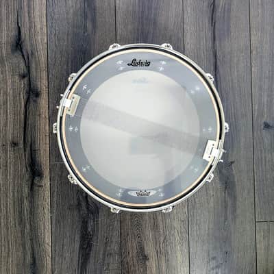**BRAND NEW** Ludwig 14" x 6.5" Keystone X (Classic Oak) 5 Ply Maple/Oak Hybrid Standard Snare Drum Black Night Oak Color 10 Lug New Old Stock NOS Made in the USA image 7