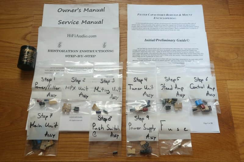 Pioneer SX-770 restoration kit filter capacitor repair rebuild fix image 1