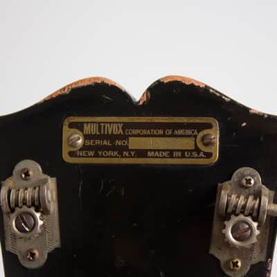 Premier  Bantam Deluxe E-704 Arch Top Hollow Body Electric Guitar (1958), ser. #1422, black tolex hard shell case. image 15