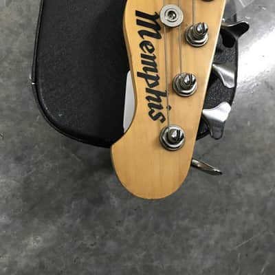 Memphis P-Bass Vintage 4-String Guitar Precision, Red and Black - W/ Black Strap image 5