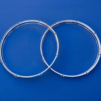 Slingerland Chrome Over Steel 16" Hoops 8 Holes Niles Vintage image 3