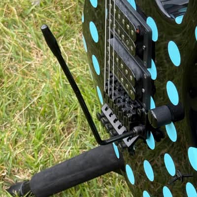 Kramer NightSwan Electric Guitar Black with Blue Polka Dot image 11