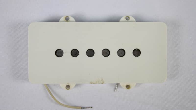 Vintage 1973 Fender Jazzmaster Gray Bottom Neck Pickup with Original White Cover image 1