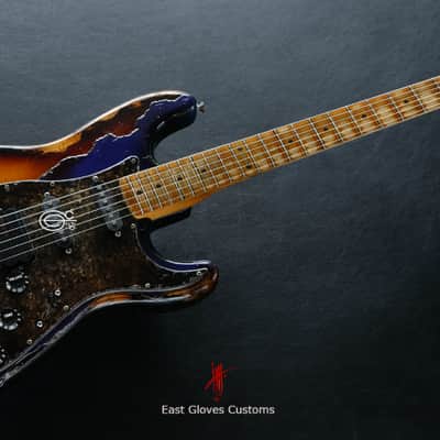 Fender Stratocaster Midnight Blue/Sunburst Heavy Aged Relic by East Gloves Customs image 14