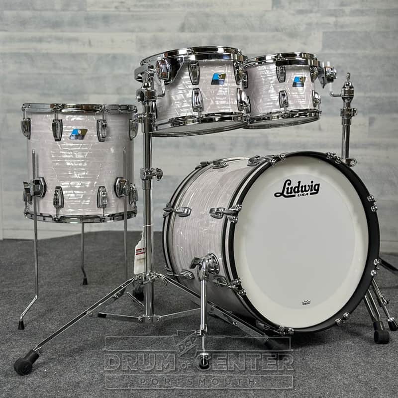 Ludwig Classic Maple "Super 70s"  4pc Drum Set 20/10/12/14 70s White Marine Pearl - DCP Exclusive! image 1