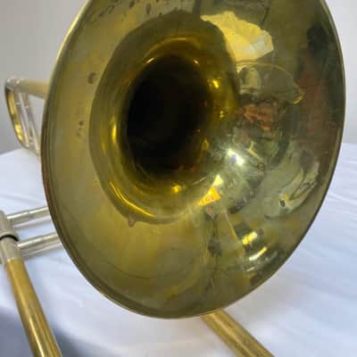 Bach 42BO Stradivarius Series Tenor Trombone with Open Wrap F Attachment Standard Rotor Valve 2010s - Clear Lacquered Brass image 5