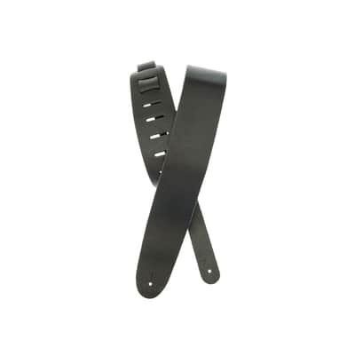 D'Addario 25BL00 Basic Leather 2.5 in. Guitar Strap - Black | Reverb