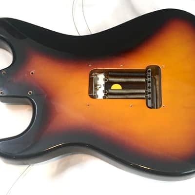 Vintage Fender Aged Relic Standard Strat Guitar Body Sunburst Semi Loaded + Bridge Hardware 5.1 lb JAN 27 2000 RARE! image 9