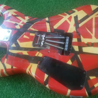 Kramer Vintage 80s EVH Baretta Model Floyd Rose 22 Frets 25.5" Scale Custom Paint 1980s Non Factory But Very Accurate Semi Pro Custom EVH Graphics image 9