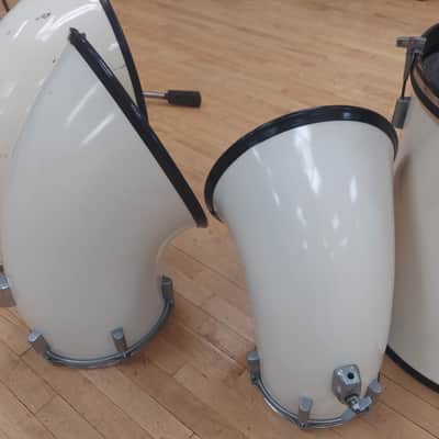 North 7 Piece Double Kick White Drum kit 70's - White image 6