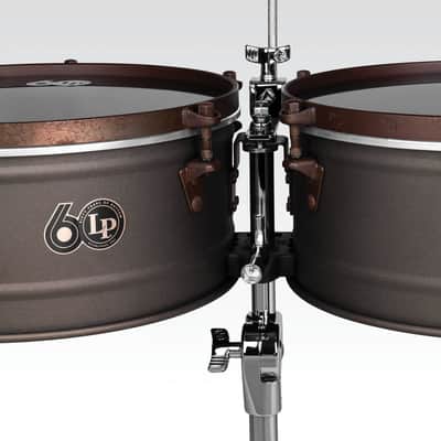 LP 14" & 15" 60th Anniversary Antique Bronze Steel Timbales w/ Stand - LP1415-60 image 4