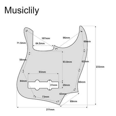 Ultra 10 Holes Anodized Aluminum J-Bass Pickguard For American Fender Standard Jazz Bass, Black image 2