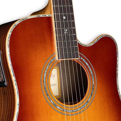 Zager ZAD900CE Solid Spruce/Rosewood Acoustic Electric AURA Pro Series 50th Anniversary Tobacco Sunburst image 13