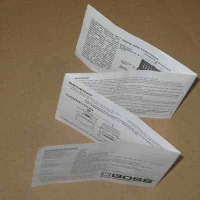 Boss original INSTRUCTIONS for GE-7, CS-3, and NS-2 (NO pedals, NO boxes, NO other items) 2010s (copyright years, 2010, 2015, and 2016) - white matte paper - black print, black graphic image 9
