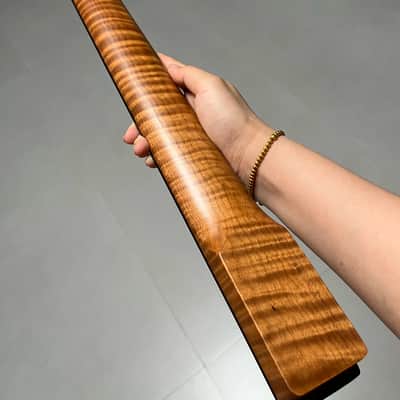 AAAAA Tele Ebony Fretboard Roasted flame Maple Electric Guitar Neck Radius 12inch Round stainless steel 22 frets hole 10mm Radius: 12 inches image 11