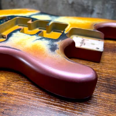 Warmtone CG HSH Strat Style Guitar Body Relic "Stormy Sky” Nitro 4.3lbs image 3