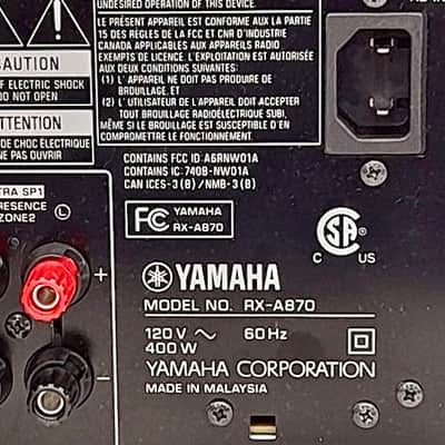 Yamaha AVENTAGE RX-A870BL 7.2-Channel 4K Ultra HD A/V Receiver w/Wi-Fi, Bluetooth, Dolby Atmos, DTS:X, MusicCast, Phono, HDR10, Alexa Voice Control *COMPLETE!! WITH Remote Control *Near MINT!* image 8