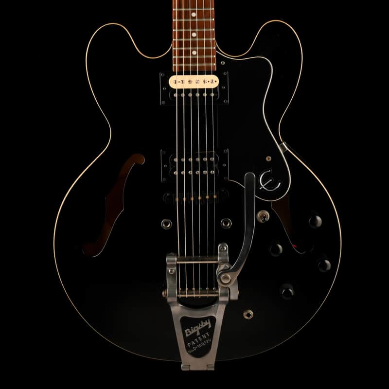 Pre Owned Epiphone Dot Ebony With Bigsby With Case image 1