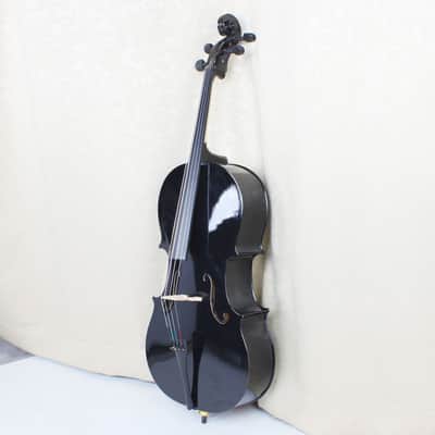4/4 Wood Cello Bag Bow Rosin Bridge 2020s Black image 12