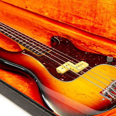 1971 Fender Precision Bass “B” Nut Width Tobacco Sunburst w/ Vintage DiMarzio Pickup, OG Hard Case image 4