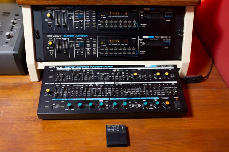 2 x Roland MKS-80 Super Jupiter with 1 x MPG-80 Programmer 1984 - 1989 - Black image 1