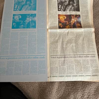 LA Times Eddie Van Halen Death Newspaper + Original Printing Plate – One‑of‑a‑Kind Rock History image 2