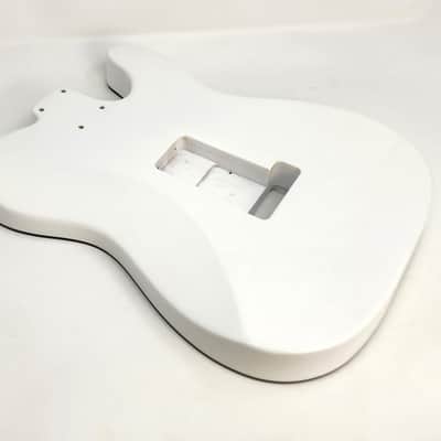 Brio LEFT HAND T-Style White Floyd Rose Ready Black Binding Belly Cut image 2