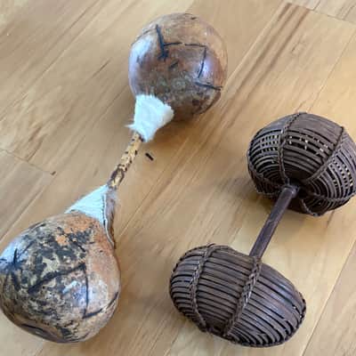 Genuine African Handcrafted Drums and Shaker Percussion Instruments (2 Hand Drums, 2 Shakers) image 21