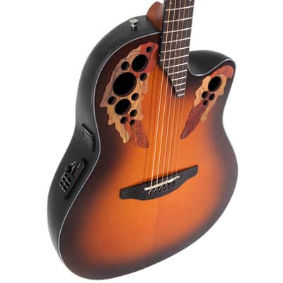 Ovation CE44-1 Celebrity Elite Mid-Depth Acoustic Electric Guitar, Sunburst image 3