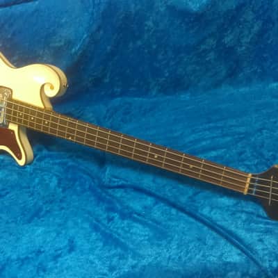 Premier Scroll Bass 1960's Orange Sparkle Binding DeArmond P'up Univox Made NYC *RARE* MAKE OFFER image 10