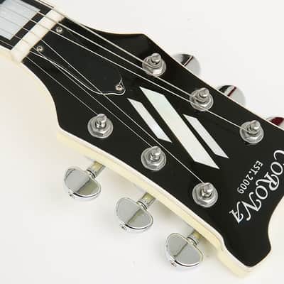 Corona CHB-2000 Harry Big Button Vintage White Strap Lock Electric Guitar image 7