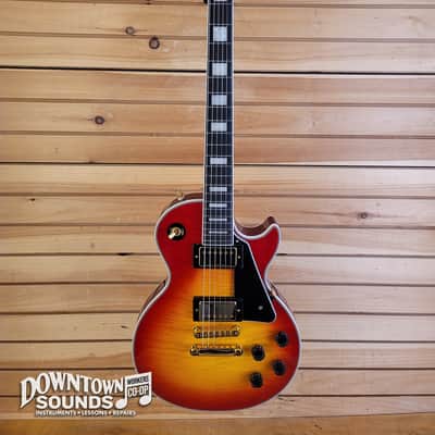 Epiphone Les Paul Custom Figured with Epiphone Premium Gig Bag - Heritage Cherry Sunburst image 2