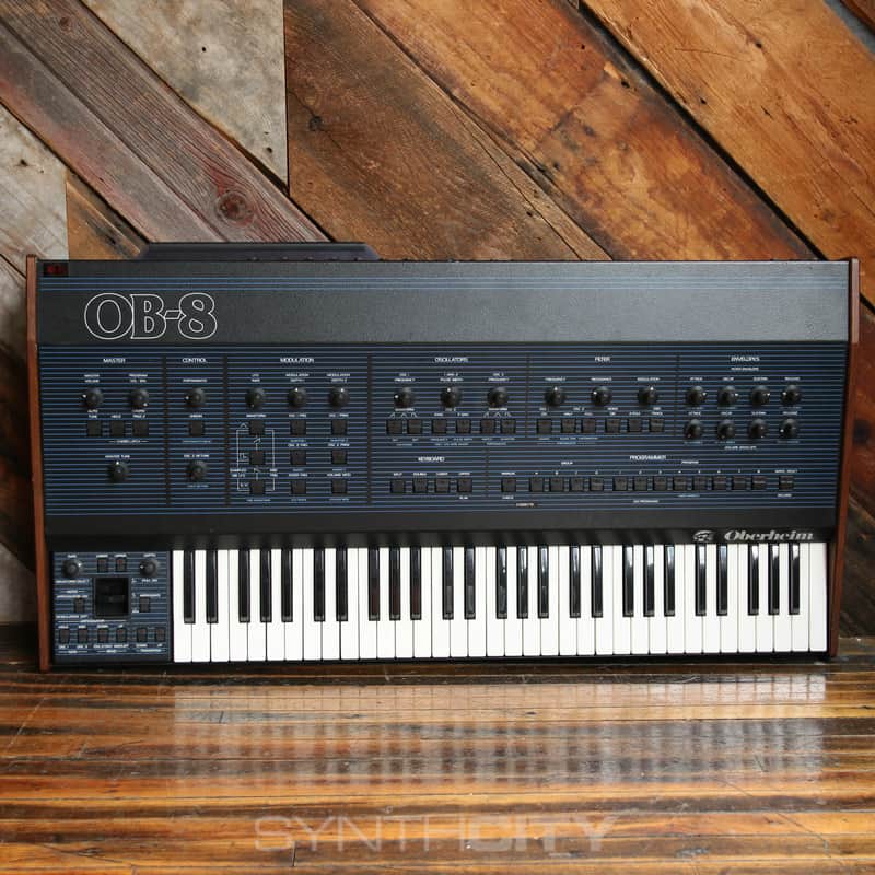 Oberheim OB-8 61-Key 8-Voice Synthesizer 1983 - Blue with Wood Sides