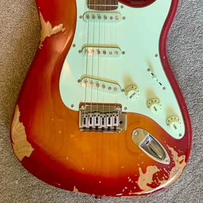 Fender Squier Standard Stratocaster 2003 Cherry Burst Heavy Relic image 1