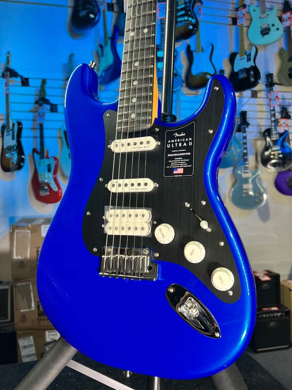 Fender American Ultra II Stratocaster HSS Electric Guitar - Noble Blue, Ebony Fingerboard, with Case, Free Ship 972 image 1