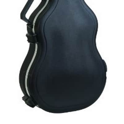 SKB Cases 000-Size Acoustic Shaped Guitar Hardshell Case with Full-Length Neck Support, TSA Latch, Over-Molded Handle, and Accessories Compartment image 1