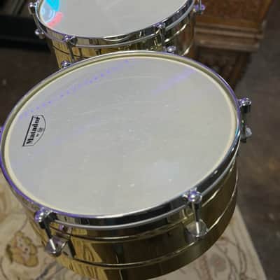 Latin Percussion LP 13” & 14” Matador Brass Timbale Set w/Stand image 6