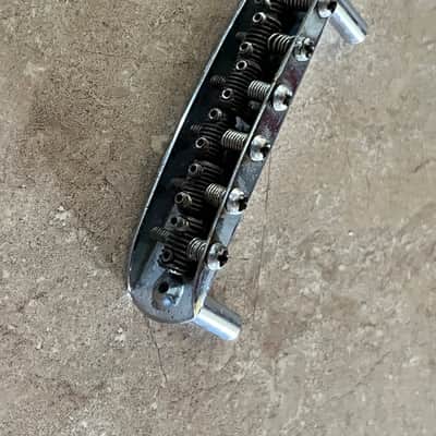 1960s Fender Jazzmaster Jaguar guitar bridge threaded saddles image 4