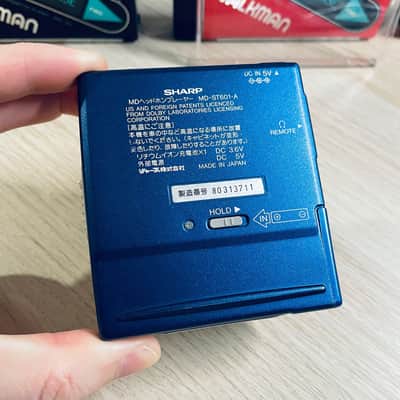 [RARE] SHARP MD-ST601-A MD Walkman MiniDisc Player, NM Blue ! Working  ! image 4
