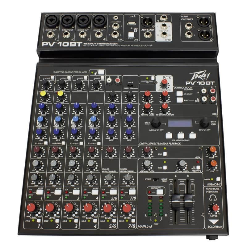 Peavey PV10BT 10 Channel Bluetooth Phantom Powered Mixer (Used) image 1
