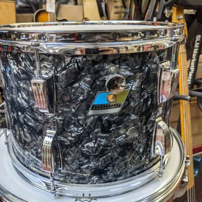 Classic 1970s Ludwig Rewrapped Black Diamond Pearl Drum Set - Super Clean! - Sounds Great! image 6